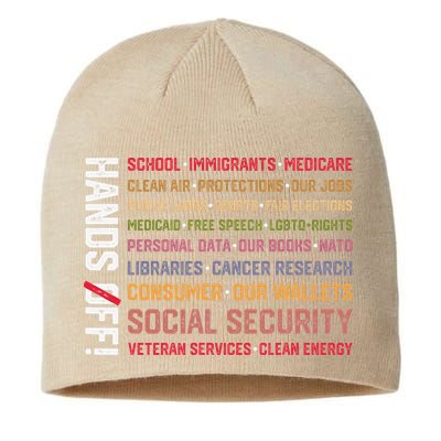 Hands Off Social Security Protest Resist Save Democracy Sustainable Beanie