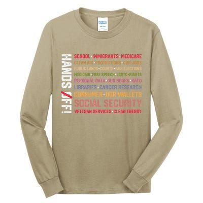 Hands Off Social Security Protest Resist Save Democracy Tall Long Sleeve T-Shirt