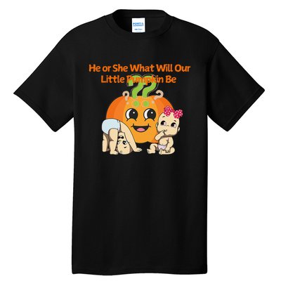 He Or She What Will Our Little Pumpkin Be Baby Party Tall T-Shirt