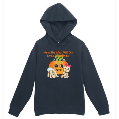 He Or She What Will Our Little Pumpkin Be Baby Party Urban Pullover Hoodie