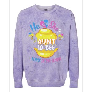 He or She Aunt To Bee Keeper of The Gender Reveal Colorblast Crewneck Sweatshirt