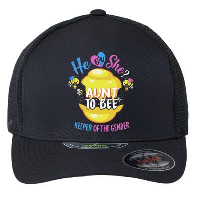 He or She Aunt To Bee Keeper of The Gender Reveal Flexfit Unipanel Trucker Cap