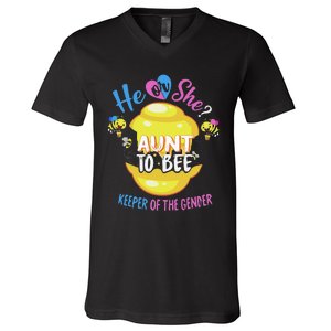 He or She Aunt To Bee Keeper of The Gender Reveal V-Neck T-Shirt