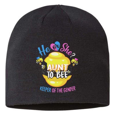 He or She Aunt To Bee Keeper of The Gender Reveal Sustainable Beanie