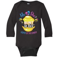 He or She Aunt To Bee Keeper of The Gender Reveal Baby Long Sleeve Bodysuit