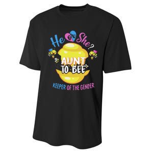 He or She Aunt To Bee Keeper of The Gender Reveal Performance Sprint T-Shirt