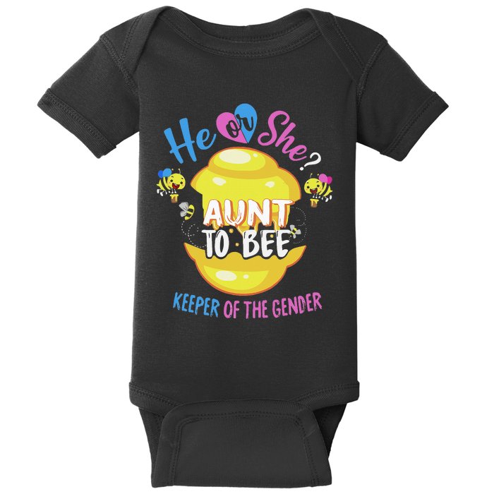 He or She Aunt To Bee Keeper of The Gender Reveal Baby Bodysuit