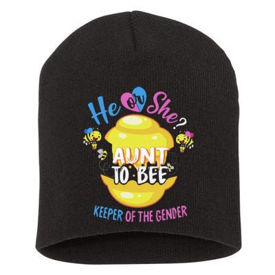 He or She Aunt To Bee Keeper of The Gender Reveal Short Acrylic Beanie