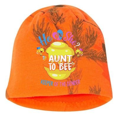 He or She Aunt To Bee Keeper of The Gender Reveal Kati - Camo Knit Beanie