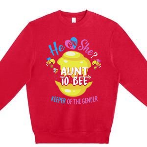 He or She Aunt To Bee Keeper of The Gender Reveal Premium Crewneck Sweatshirt