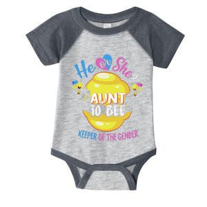 He or She Aunt To Bee Keeper of The Gender Reveal Infant Baby Jersey Bodysuit