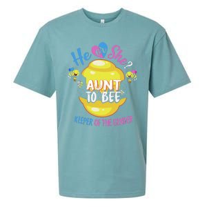 He or She Aunt To Bee Keeper of The Gender Reveal Sueded Cloud Jersey T-Shirt