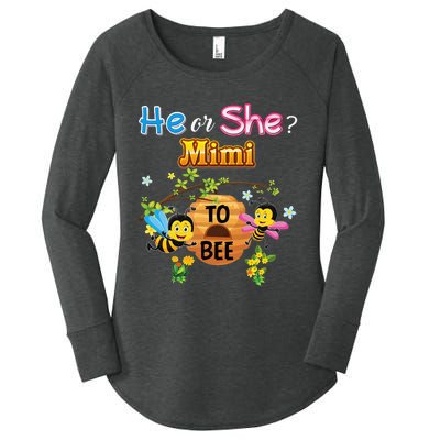 He Or She Mimi To Bee Be Gender Reveal Baby Mother Day Gift Women's Perfect Tri Tunic Long Sleeve Shirt