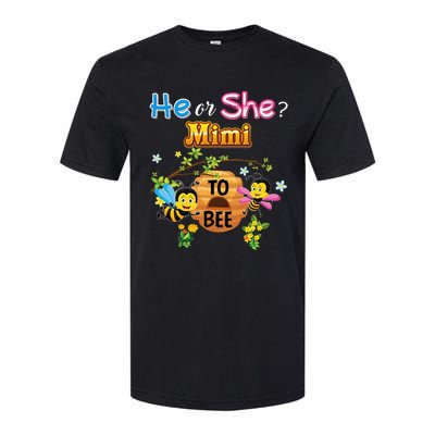 He Or She Mimi To Bee Be Gender Reveal Baby Mother Day Gift Softstyle® CVC T-Shirt