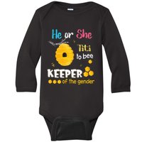 He or She Titi To Bee Keeper of The Gender Reveal Baby Long Sleeve Bodysuit