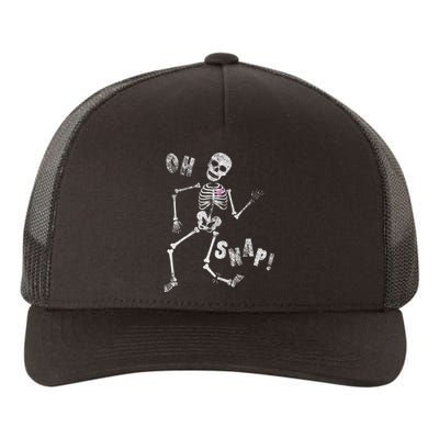 Halloween Oh Snap Skeleton Broken Leg Yupoong Adult 5-Panel Trucker Hat