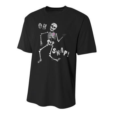 Halloween Oh Snap Skeleton Broken Leg Youth Performance Sprint T-Shirt