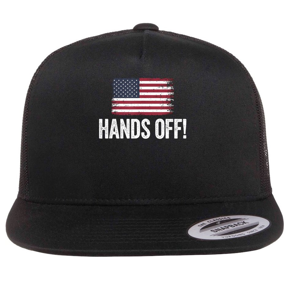 Hands Off Social Security And Medicare Protest Flat Bill Trucker Hat
