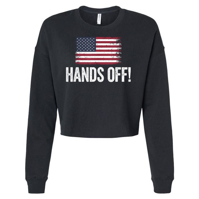 Hands Off Social Security And Medicare Protest Cropped Pullover Crew