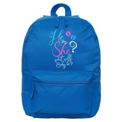 He Or She What Will Baby Be Gender Reveal 16 in Basic Backpack