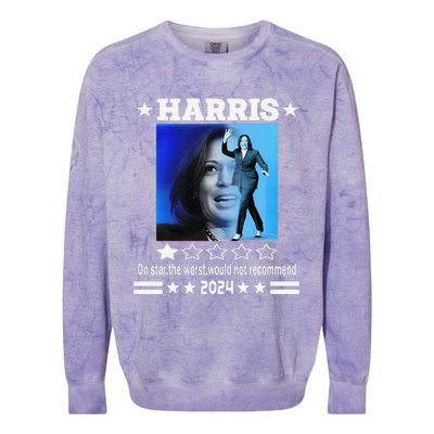 Harris One Star The Worst Would Not Recommend. Humorous Colorblast Crewneck Sweatshirt