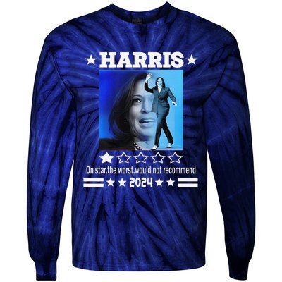 Harris One Star The Worst Would Not Recommend. Humorous Tie-Dye Long Sleeve Shirt