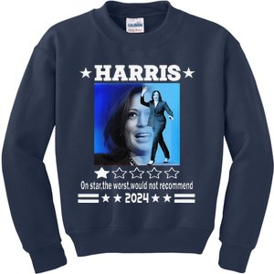 Harris One Star The Worst Would Not Recommend. Humorous Kids Sweatshirt