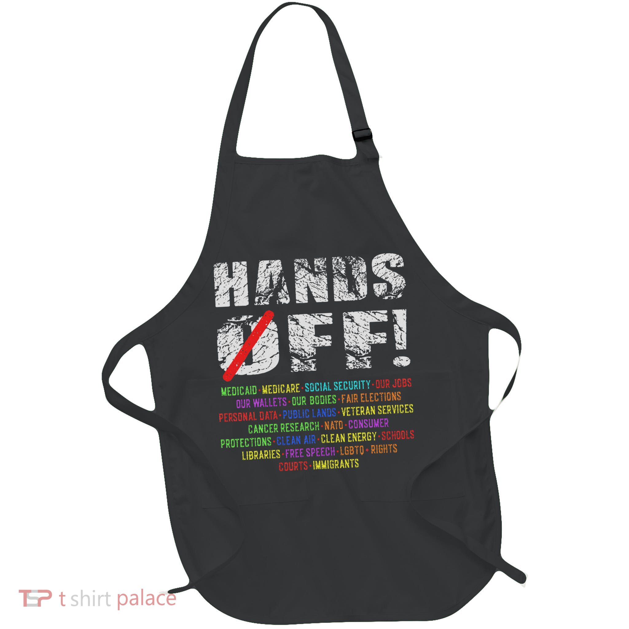 Hands Off Social Security Protest Resist Save Democracy Full-Length Apron With Pockets