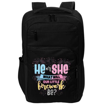 He Or She What Will Our Little Firework Be Gender Reveal Impact Tech Backpack