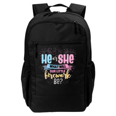 He Or She What Will Our Little Firework Be Gender Reveal Daily Commute Backpack