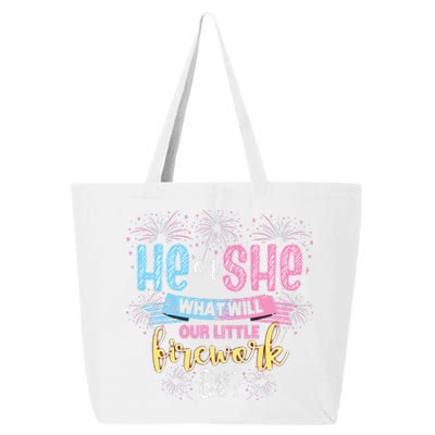 He Or She What Will Our Little Firework Be Gender Reveal 25L Jumbo Tote