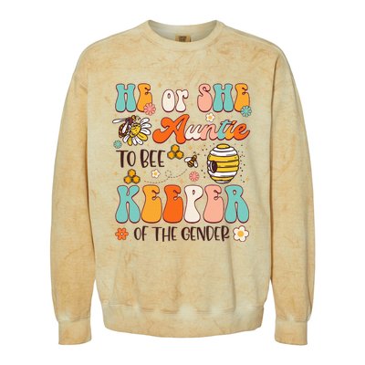 He Or She Auntie To Bee Keeper Of The Gender Reveal Colorblast Crewneck Sweatshirt