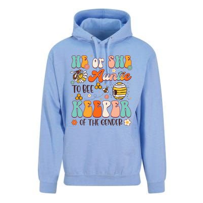 He Or She Auntie To Bee Keeper Of The Gender Reveal Unisex Surf Hoodie