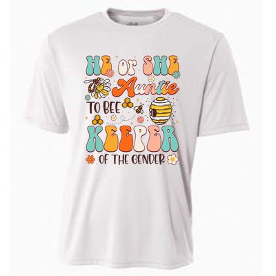 He Or She Auntie To Bee Keeper Of The Gender Reveal Cooling Performance Crew T-Shirt