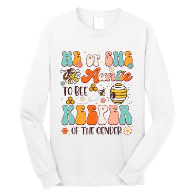 He Or She Auntie To Bee Keeper Of The Gender Reveal Long Sleeve Shirt