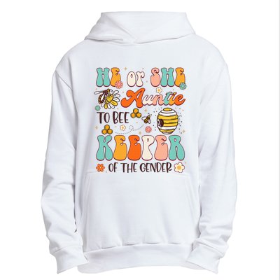 He Or She Auntie To Bee Keeper Of The Gender Reveal Urban Pullover Hoodie