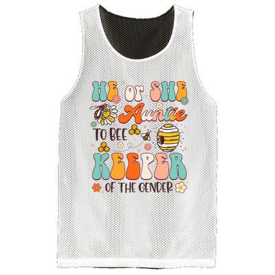 He Or She Auntie To Bee Keeper Of The Gender Reveal Mesh Reversible Basketball Jersey Tank