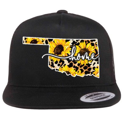 Home Oklahoma Sunflower Gift Flat Bill Trucker Hat