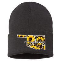 Home Oklahoma Sunflower Gift Sustainable Knit Beanie