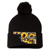 Home Oklahoma Sunflower Gift Pom Pom 12in Knit Beanie