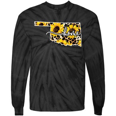 Home Oklahoma Sunflower Gift Tie-Dye Long Sleeve Shirt