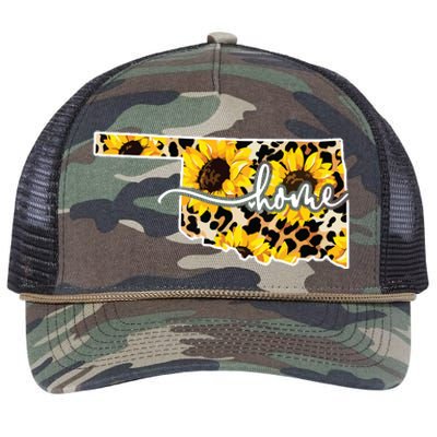 Home Oklahoma Sunflower Gift Retro Rope Trucker Hat Cap