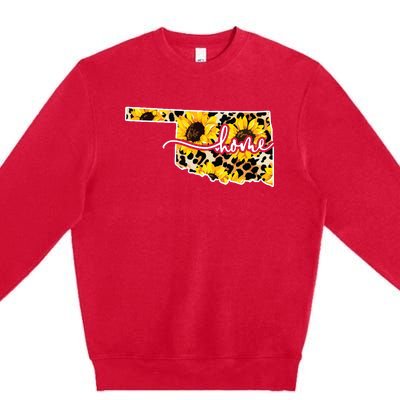 Home Oklahoma Sunflower Gift Premium Crewneck Sweatshirt