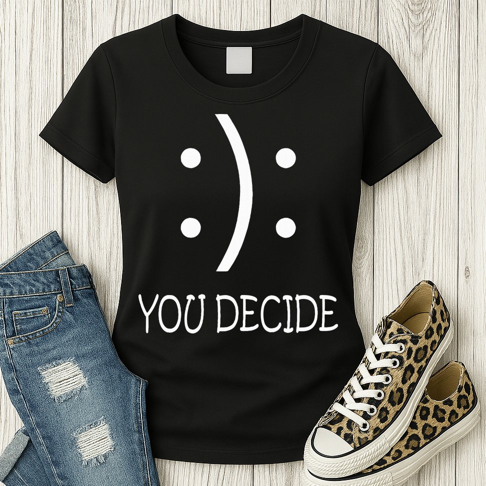 Happy Or Sad You Decide Smile Frown Womens T-Shirt