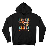 He Or She Auntie To Bee Keeper Of The Gender Reveal Groovy Hoodie