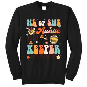 He Or She Auntie To Bee Keeper Of The Gender Reveal Groovy Sweatshirt