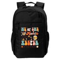 He Or She Auntie To Bee Keeper Of The Gender Reveal Groovy Backpack