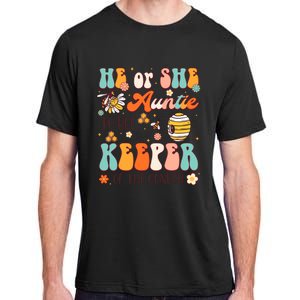 He Or She Auntie To Bee Keeper Of The Gender Reveal Groovy Adult ChromaSoft Performance T-Shirt