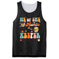 He Or She Auntie To Bee Keeper Of The Gender Reveal Groovy Mesh Reversible Basketball Jersey Tank