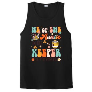 He Or She Auntie To Bee Keeper Of The Gender Reveal Groovy PosiCharge Competitor Tank